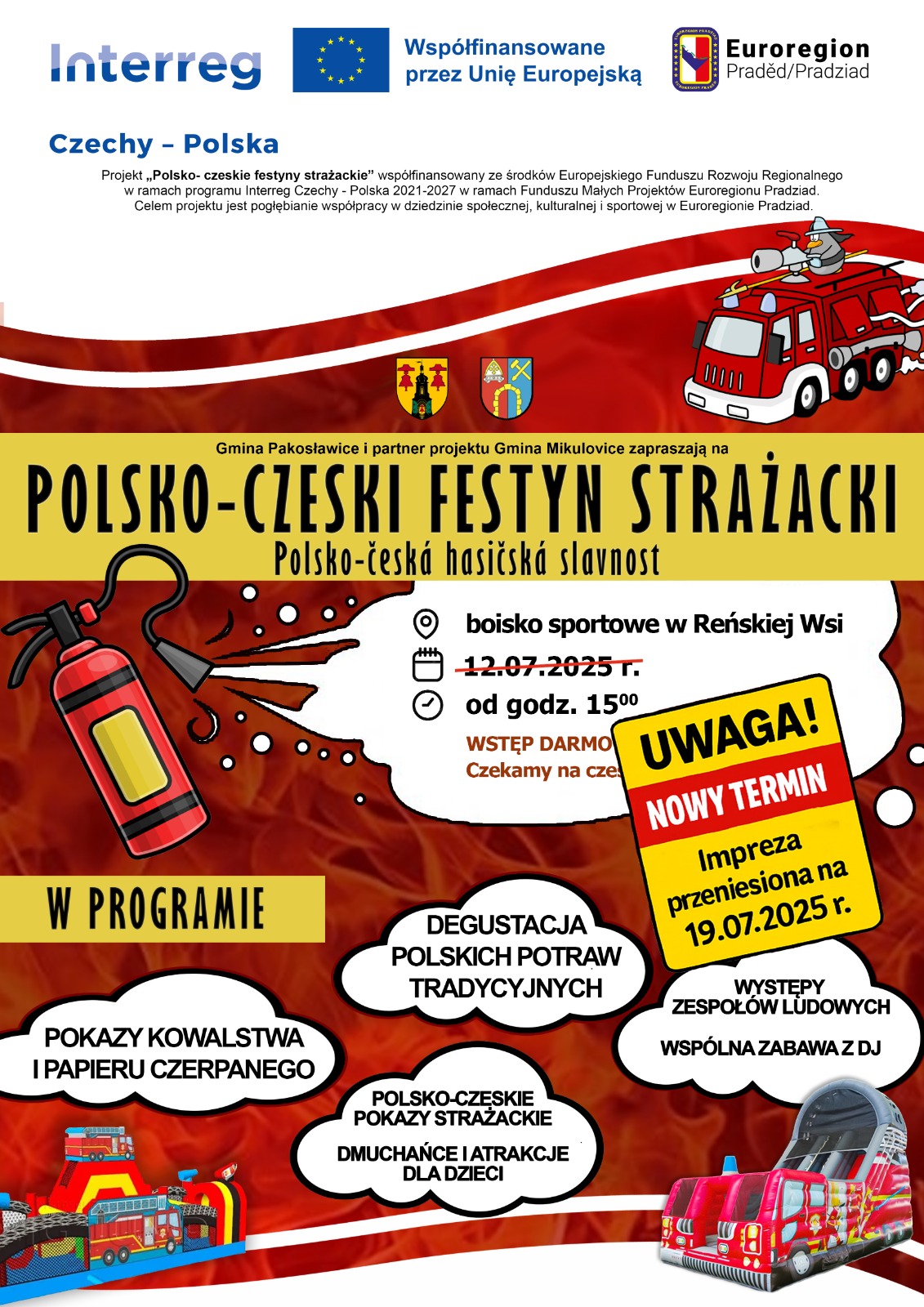 Polsko-česká hasičská slavnost - změna termínu konání