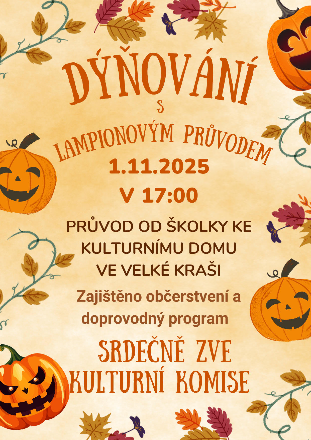 dýňování 1. listopadu 2025