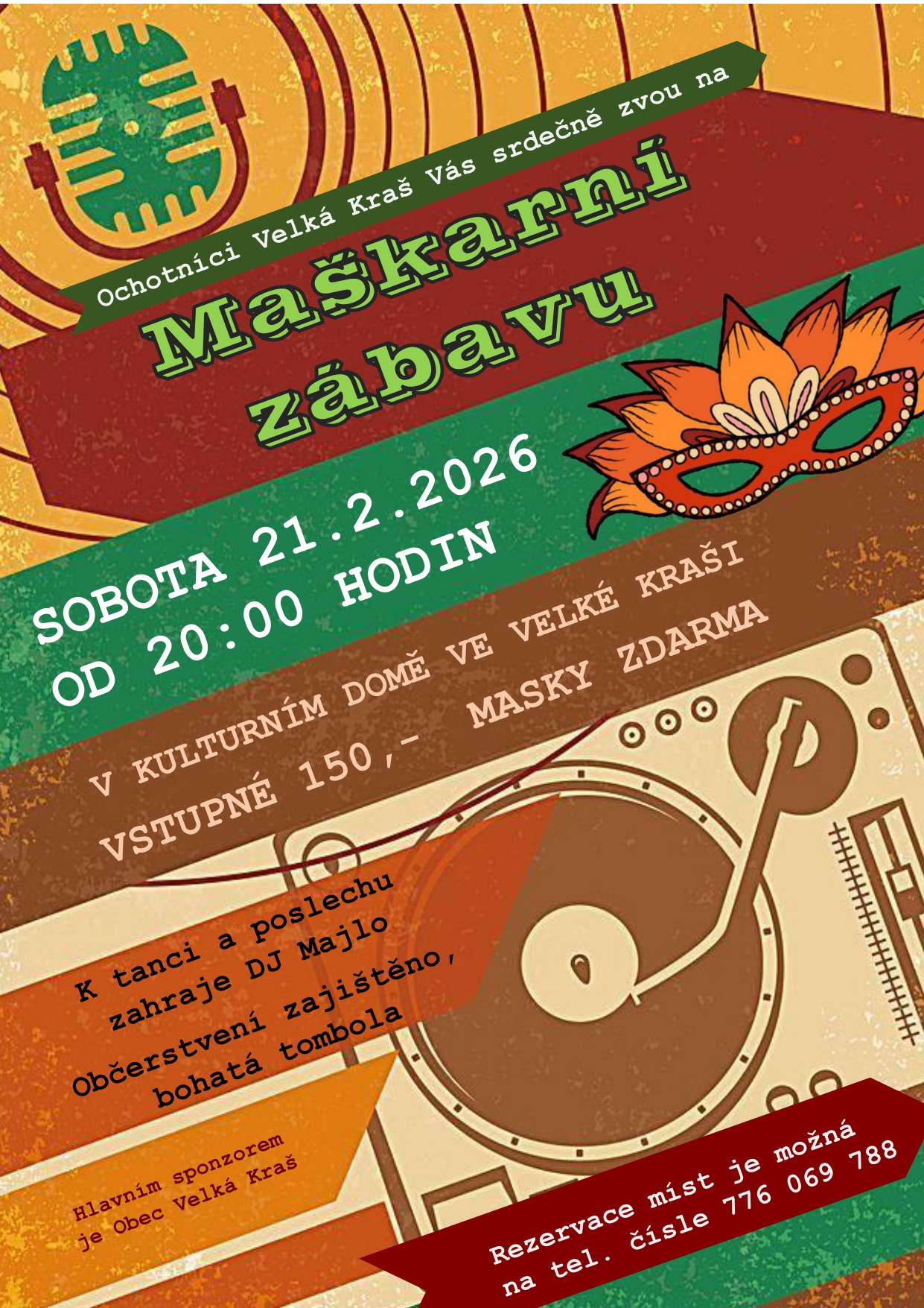 maškarní zábava 21.02.2026