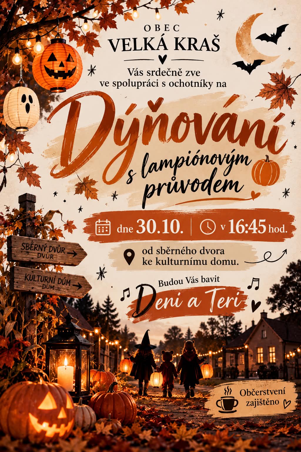 dýňování s lampionovým průvodem 