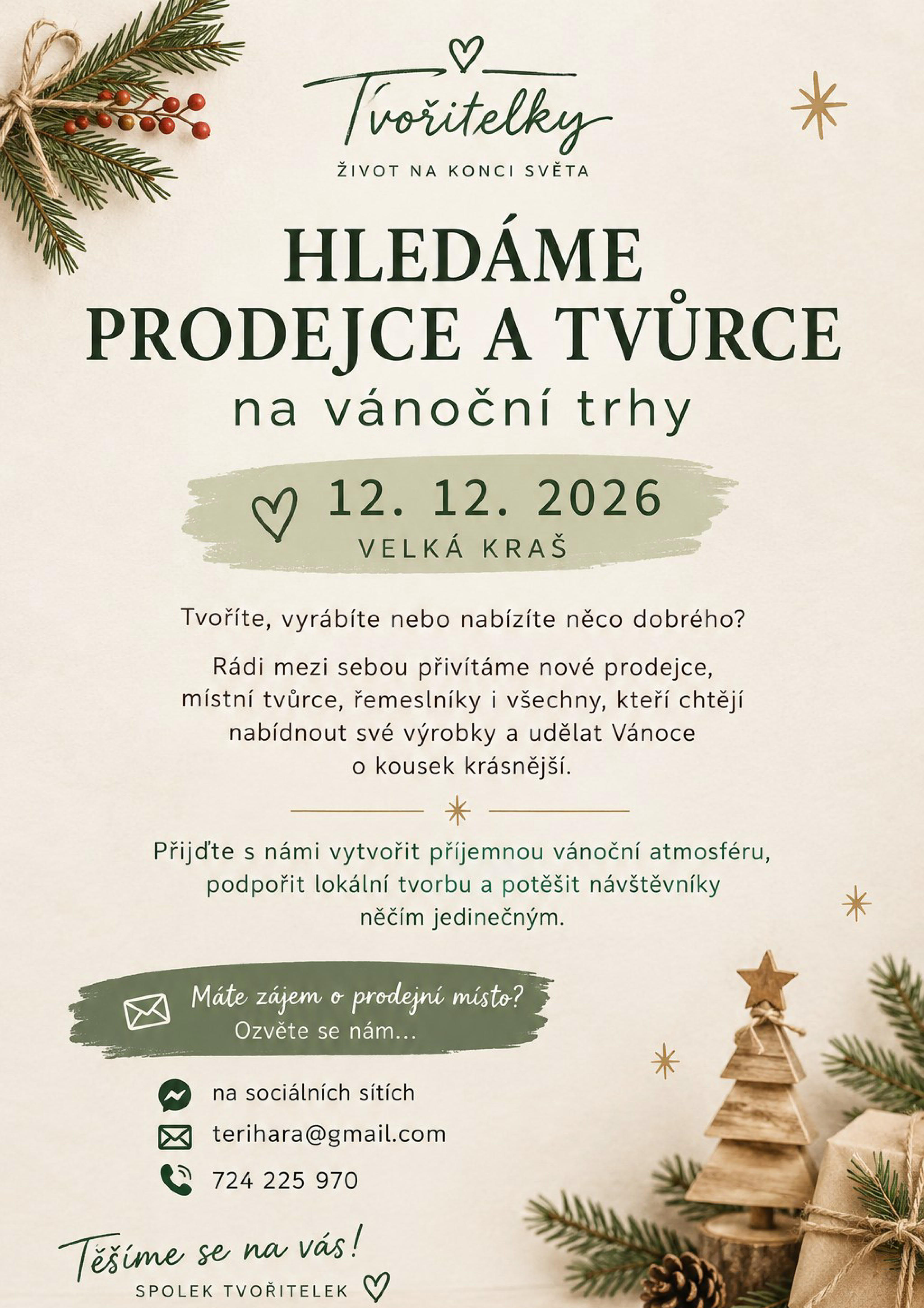 tvořitelky - hledáme prodejce a tvůrce